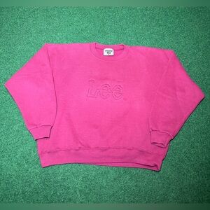 Lee Vintage Embroidered 90s Logo RARE Small 24x23 Boxy Vintage Sweatshirt